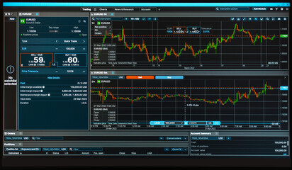 Screen electronic stock exchange online trading platform,selective focus,closeup.