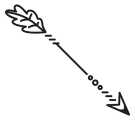 Doodle arrow. Hand drawn ethnic decor element