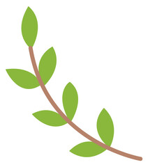 Green leaves tree branch icon. Nature cute symbol