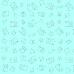 wallpaper with linear illustrations of photographic camera