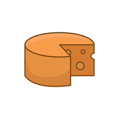 cheese icon in flat style isolated on white background.