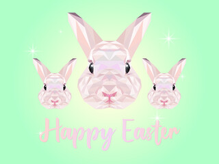Easter background with rabbits. Vector illustration