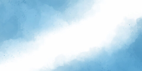 Blue watercolor background for textures backgrounds and web banners design. Abstract art blue watercolor background. Blue and white background of digital watercolor clouds on bright blue background.