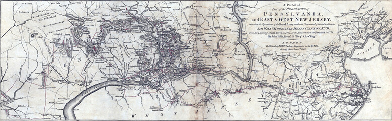 Map of Pennsylvania and New Jersey from Atlas of the battles of the American Revolution