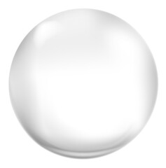 Glass sphere. Transparent glossy ball with realistic shadow
