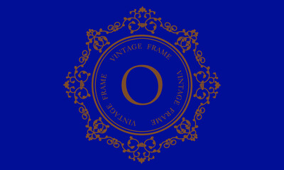 Vector logo with the letter O on a dark background. Great for logo, monogram, invitation, flyer, menu, brochure, background or any desired idea.