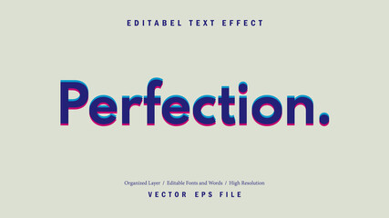 Editable Perfection Font Design. Alphabet Typography Template Text Effect. Lettering Vector Illustration for Product Brand and Business Logo.