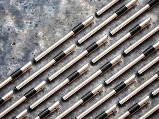 Fountain pens background. Fountain pens pattern on black concrete background with copy space