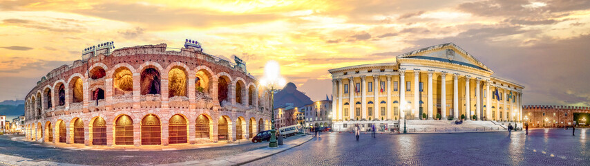Amphitheater Arena Verona Panorama Italien