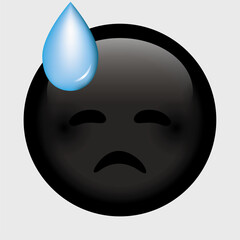 Vector emoji. Sad face. Smile vector emoji. Unhappy emoticon. Cute emoticon isolated on white background.