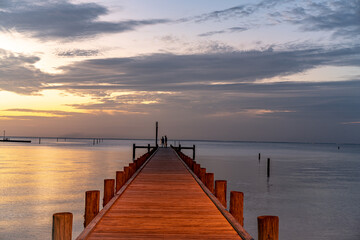 Fototapeta na wymiar A Sunset View at Fairhope, Alabama Pier