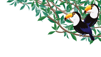 サンショクキムネオオハシのフレーム オトミ刺繍のイメージイラスト メキシコ 1 1 Antique Poster Antiq ふわぷか