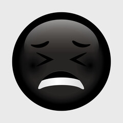 Vector emoji. Sad face. Smile vector emoji. Unhappy emoticon. Cute emoticon isolated on white background.