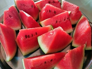 Red watermelon cut Pisces