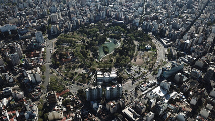 Aerial view of a square in the city of Buenos Aires