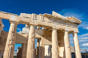The Propylaia, the entrance gate of Acropolis, Athens Greece