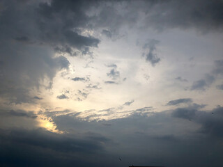 View of the sky full of clouds before the storm