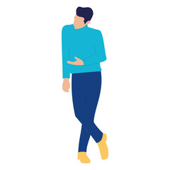 Isolated male cartoon on a relaxed position Vector