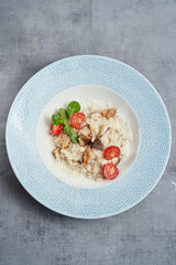 Risotto with brown champignon mushrooms