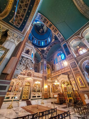 Fototapeta na wymiar ATHENS, GREECE, 12 DECEMBER 2021 Beautiful interior of Athens Orthodox Cathedral