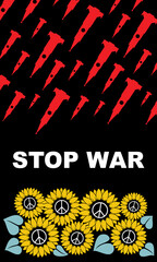 Stop war in Ukraine vector banner