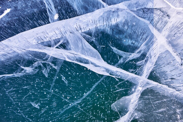 Amazing ice pattern on Baikal lake