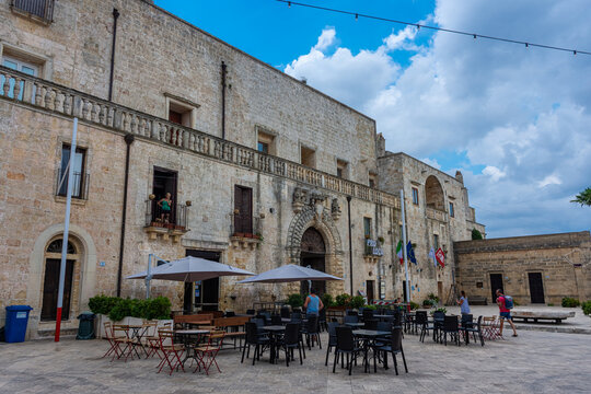 SPECCHIA, ITALY, 18 AUGUST 2021 Main square of Specchia