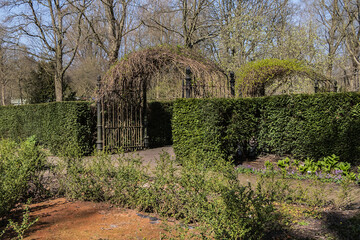 One of the nicest parks in Amsterdam - Public Beatrix Park (Beatrixpark) in early spring. Beatrixpark is part of the Amsterdam Zuidas area. Amsterdam, the Netherlands.