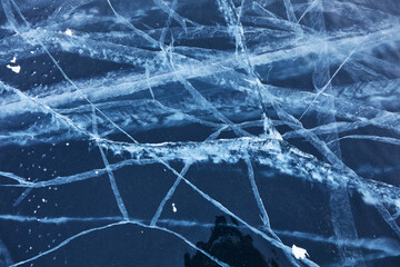 Amazing ice pattern on Baikal lake