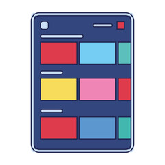 Fototapeta premium Isolated cellphone device with multiple apps Vector