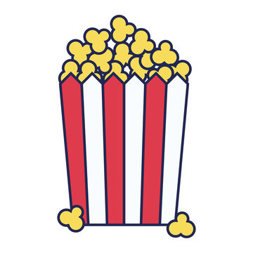 Isolated flat design popcorn icon Vector