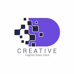 Initial Letter D Digital Logo Design Template is luxurious and elegant