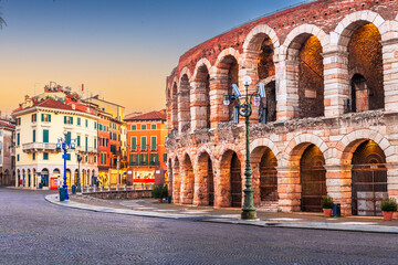 Verona, Italy with the Arena - obrazy, fototapety, plakaty