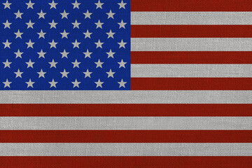 Patriotic textile background in colors of national flag. USA