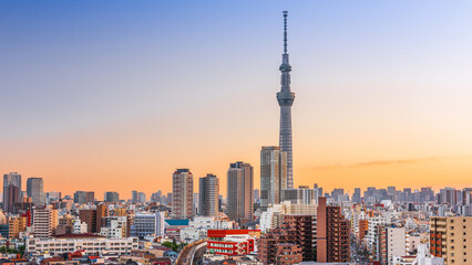 Fototapeta na wymiar Tokyo, Japan Sumida Skyline