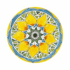 Sunflower Mandala Vector Yellow Blue Color