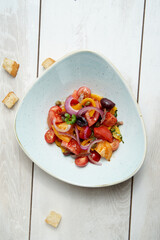 tomato,cucumber and onion salad