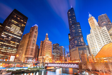 Fototapeta na wymiar Chicago, Illinois, USA Cityscape on the River