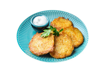 potato pancake hash brown vegetable draniki fritters pancakes fresh vegetarian food meal snack on the table copy space food background 