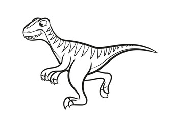 velociraptor cartoon illustration coloring book