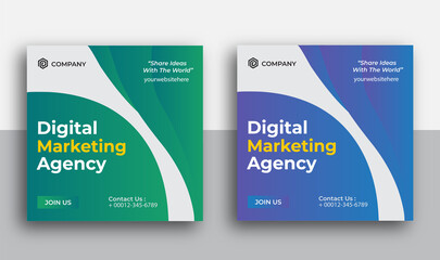 Professional Corporate Digital Marketing Agency Instagram,Social Media Post Template Design,Marketing Business Banner Template