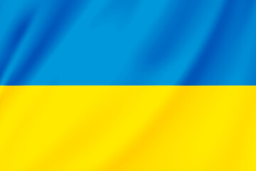 Fototapeta premium National flag of Ukraine waving with its blue and yellow colors