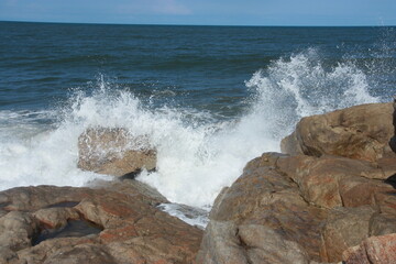 Waves crushing on Rocks