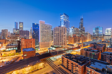 Fototapeta na wymiar Chicago, Illinois, USA Downtown Cityscape