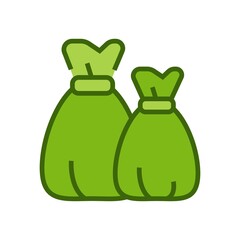 Trash bags icon. Garbage recycle vector illustration.
