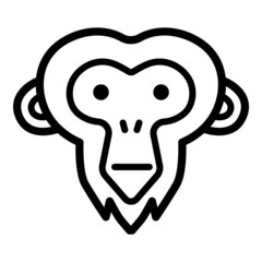 Monkey Flat Icon Isolated On White Background
