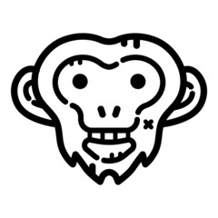 Monkey Face Flat Icon Isolated On White Background