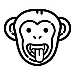 Monkey Flat Icon Isolated On White Background