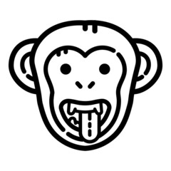 Monkey Face Flat Icon Isolated On White Background
