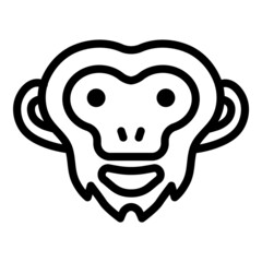 Monkey Face Flat Icon Isolated On White Background